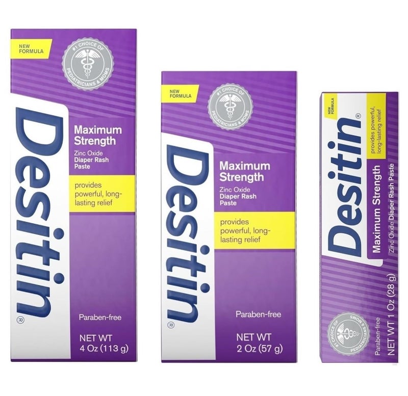 Comfort Axis DESITIN Maximum Strength Original Diaper Rash Paste 3-Piece Variety Sizes 4 oz, 2 oz, 1 oz Bundle Pack - Image 1